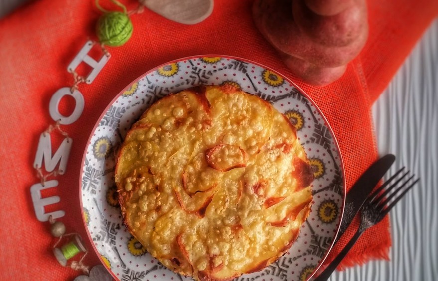 tortino di patate rosse al forno